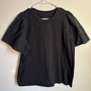 Black Women's Puff-Sleeve Tee a new day XL